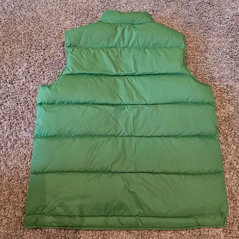 Lands’ End Down‎ Puffer Vest Mens L Green Quilted Snap Front Layering Vest - Picture 5 of 8